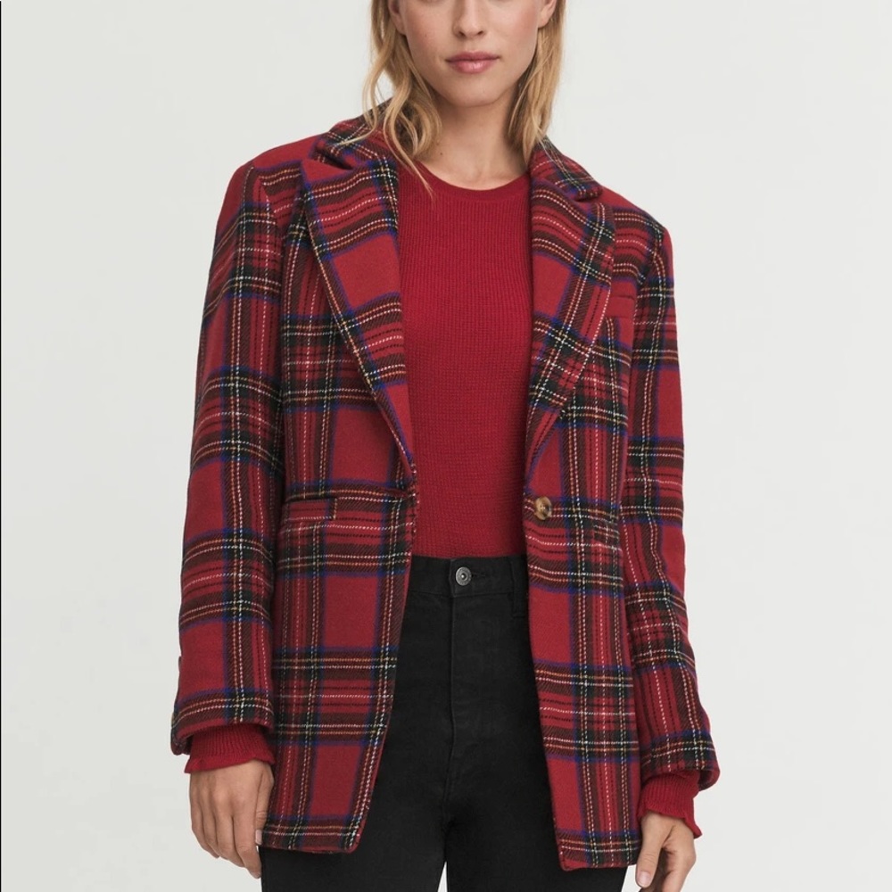 Something Navy Marley Plaid Blazer- NWT size XXs
